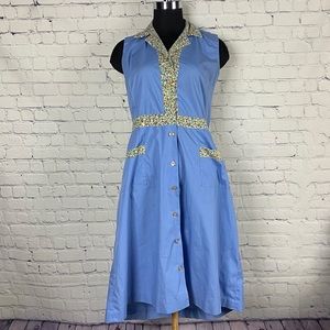 VINTAGE 1950’s maxi blue dress